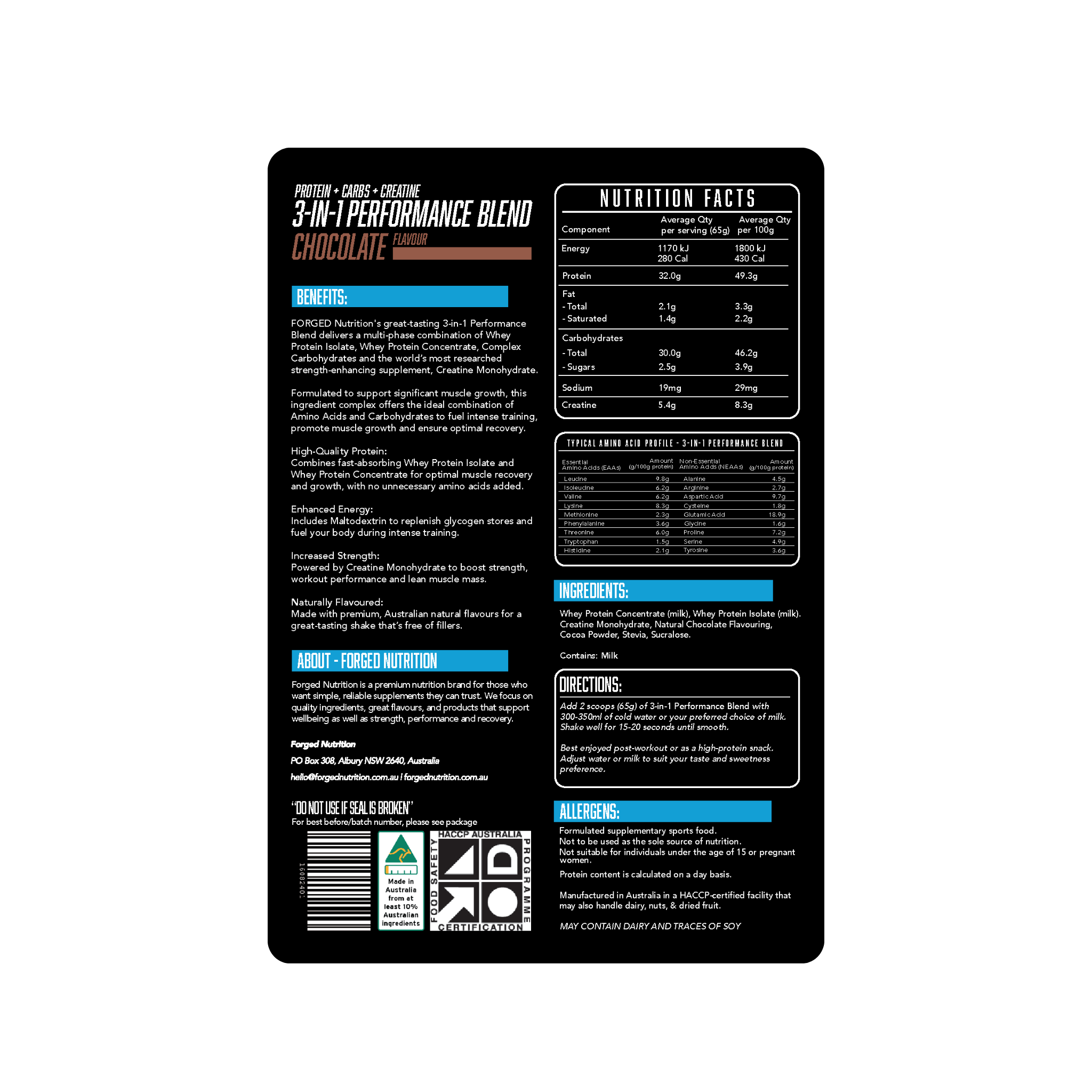 3-in-1 Blend (Protein, Carbs + Creatine) 1kg