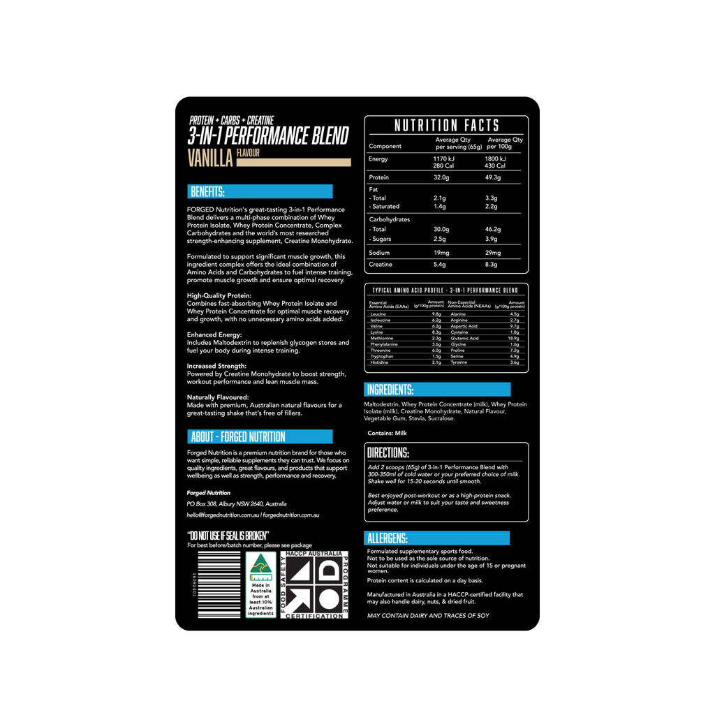 3-in-1 Blend (Protein, Carbs + Creatine) 1kg